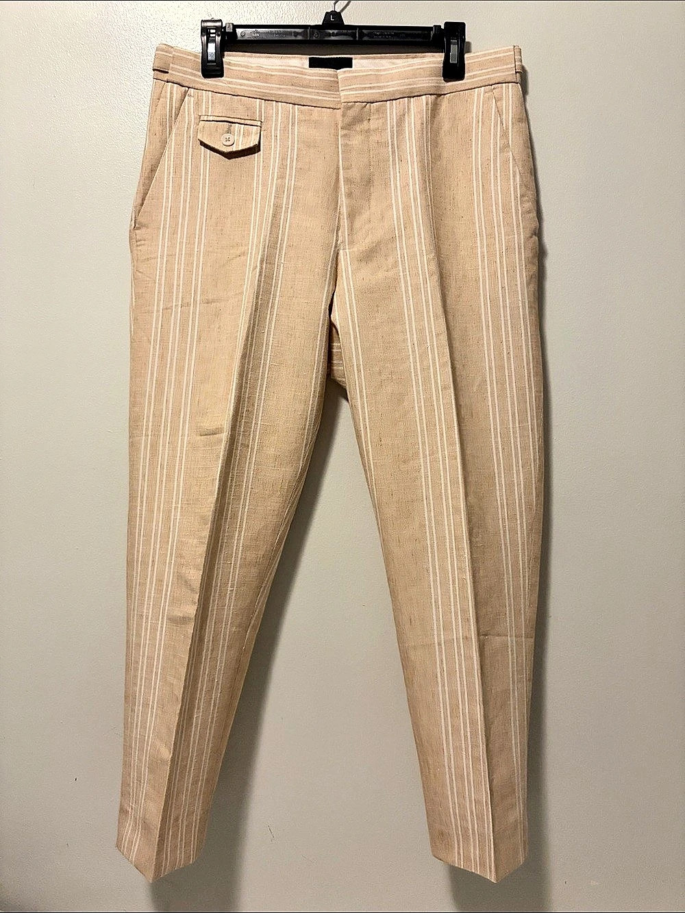 ASOS Striped Trousers In Tan - Waist 32”, Inseam 25.5”